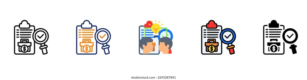 Business Evaluation Icon Multiple Style Vector Illustration