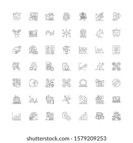 Business evalutation linear icons, signs, symbols vector line illustration set