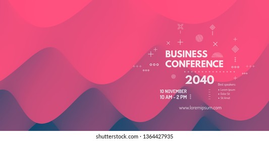 Business Event Invitation Template. Can Be Used For Online Courses, Master Class, Seminar, Presentation, Webinar Or Lecture. Vector Illustration For Banner, Poster, Flyer And Magazine Page. 