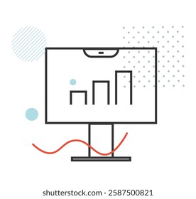 Business Event Presentation on Interactive Board - Stock Icon  as EPS 10 File