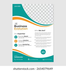 the business evolution flyer design corporate marketing editable vector template