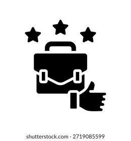 Ilustração de vetor de glifos de ícones de excelência empresarial