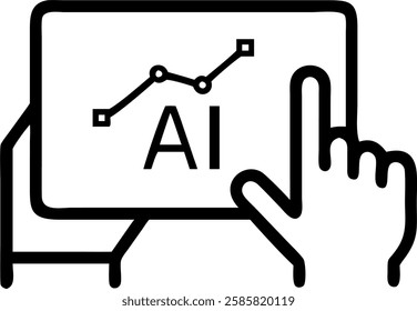 Business executive analyzing AI market trends on digital tablet copy space concept as Business executive analyzes AI market trends using a digital tablet emphasizing strategic insights and data driven