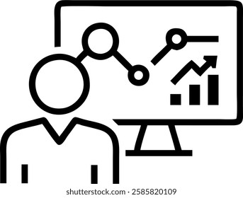 Business executive analyzing green supply chain data in futuristic office copy space concept as Business executive analyzes green supply chain data on futuristic digital dashboard showcasing sustainab