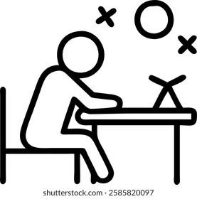 Business executive dealing with strategic failures on plain desk copy space concept as Business executive deals with strategic failures while reviewing reports on a plain desk highlighting the challen