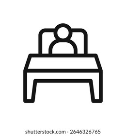 Business executive desk line icon, CEO office vector symbol with editable stroke
