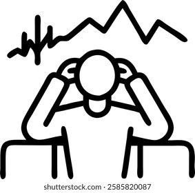 Business executive feeling anxious with market volatility in soft abstract setting copy space concept as Business executive feels anxious while monitoring volatile market trends in a soft abstract set