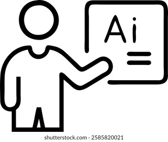 Business executive presenting AI driven business plan on plain background copy space concept as Business executive presents an AI driven business plan on a plain background showcasing intelligent busi