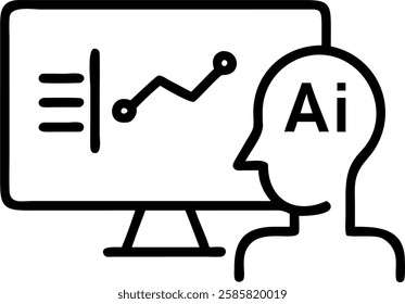 Business executive reviewing AI performance metrics on glossy screen copy space concept as Business executive reviews AI performance metrics displayed on a glossy screen highlighting intelligent perfo