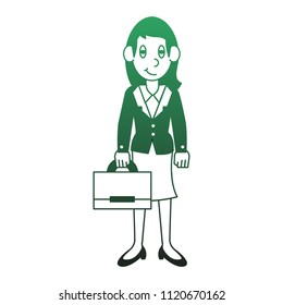 Business executive woman green lines