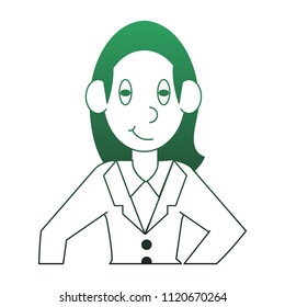 Business executive woman green lines