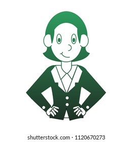 Business executive woman green lines
