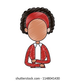 Business executive woman profile scribble