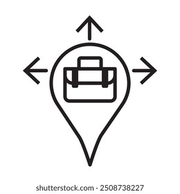 Business expansion icon Black line art vector logo