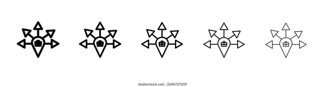 Business expansion icon flat illustration set logo