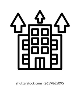 Ilustración vectorial de línea de íconos de expansión comercial
