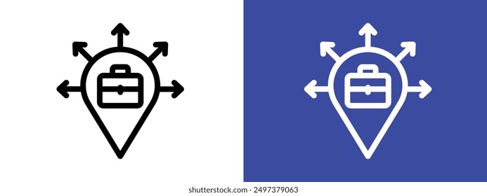 Business expansion icon logo sign set vector outline