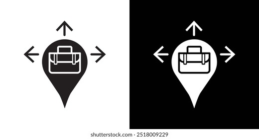 Business expansion icon Vector flat thin line illustration