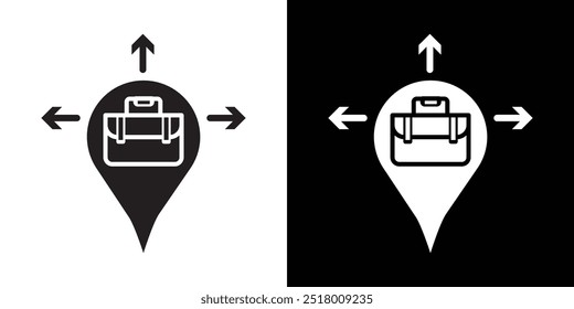 Business expansion icon Vector flat thin line illustration