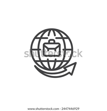 Business Expansion line icon. linear style sign for mobile concept and web design. Business global expansion outline vector icon. Symbol, logo illustration. Vector graphics