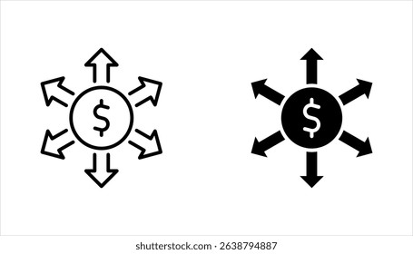 Business expansion linear icon set. Company growth strategy. vector illustration on white background