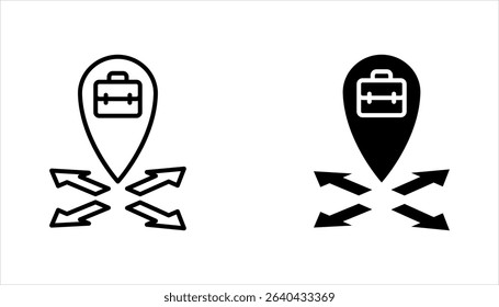 Business expansion linear icon set. Company growth strategy. vector illustration on white background
