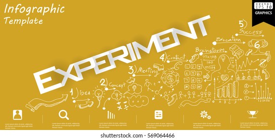 Business Experiment text modern Idea and Concept Vector illustration Infographic template with icon.