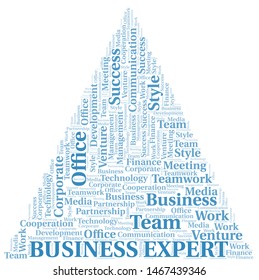 Business Expert word cloud. Collage made with text only.