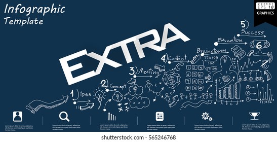 Business Extra text modern Idea and Concept Vector illustration Infographic template with  icon.