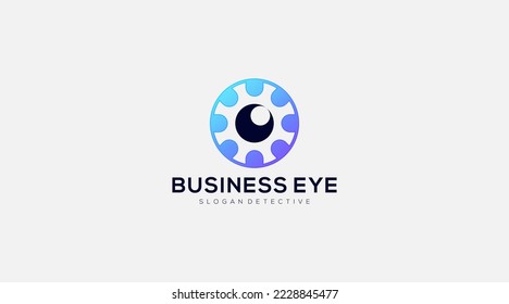 Business eye beautiful icon vector logo design