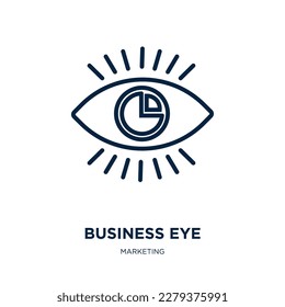 business eye icon from marketing collection. Thin linear business eye, eye, business outline icon isolated on white background. Line vector business eye sign, symbol for web and mobile