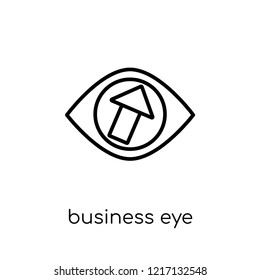 business eye icon. Trendy modern flat linear vector business eye icon on white background from thin line Marketing collection, outline vector illustration