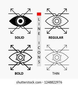 Business, eye, look, vision Icon in Thin, Regular, Bold Line and Glyph Style. Vector illustration