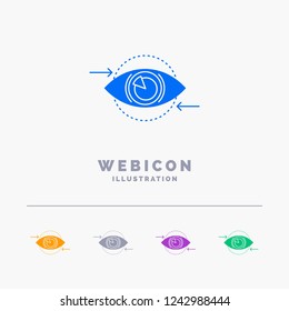 Business, eye, marketing, vision, Plan 5 Color Glyph Web Icon Template isolated on white. Vector illustration