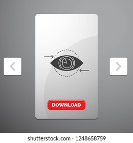 Business, eye, marketing, vision, Plan Glyph Icon in Carousal Pagination Slider Design & Red Download Button