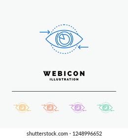 Business, eye, marketing, vision, Plan 5 Color Line Web Icon Template isolated on white. Vector illustration