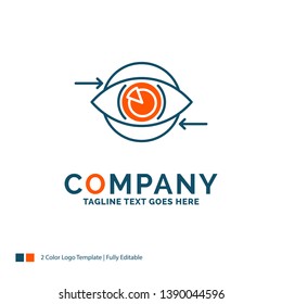 Business, eye, marketing, vision, Plan Logo Design. Blue and Orange Brand Name Design. Place for Tagline. Business Logo template.