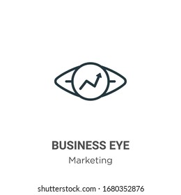 Business eye outline vector icon. Thin line black business eye icon, flat vector simple element illustration from editable marketing concept isolated stroke on white background
