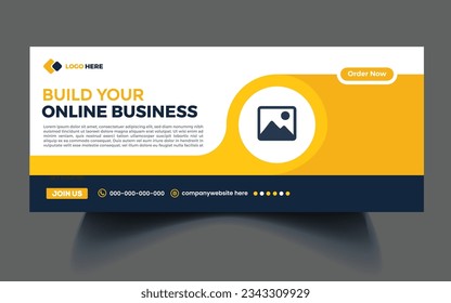 Business Facebook cover template unique modern design.