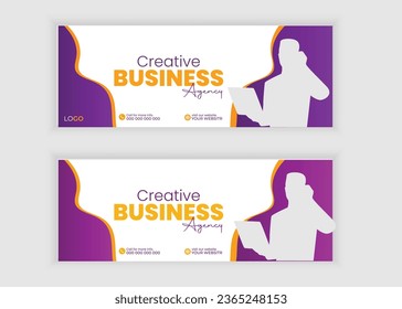 BUsiness Facebook Cover and Web Banner Template, Creative Social Media Cover Template