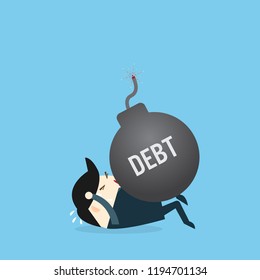 business fail on ground in depression with debt bom.