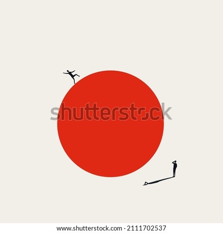 Business failure and crash vector concept. Symbol of crisis, recession, depression, loss. Minimal design eps10 illustration.