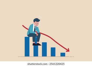 Business failure, financial crisis, economic downturn, market decline, unemployment, risk management, corporate struggles, investment challenges, and stress in business themes