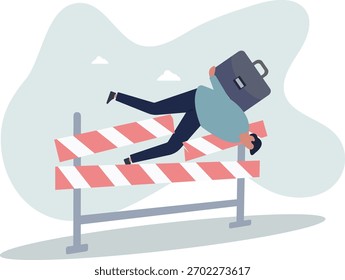 Falha de negócio, erro ou não pode superar a dificuldade ou obstáculo, problema ou conceito de funcionário mal desempenho.Vida e emprego de pessoas.