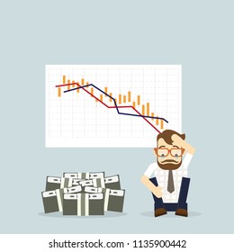 Business failure problem crisis concept.