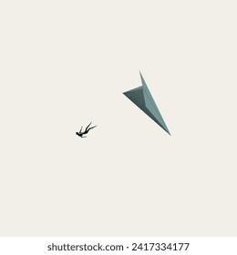 Business failure vector concept. Symbol of fall, depression, crash and stress. Minimal design abstract eps10 illustration.