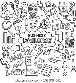 Business failure vector doodles