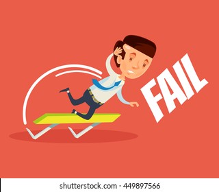 Business failure. Vector flat cartoon illustration