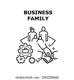 Business family people. Team group. Person together. Happy couple. Service support. Home insurance vector concept black illustration