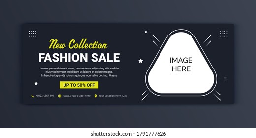 Business Fashion store sales social media Marketing cover Template. Marketing Corporate Business store Cover Social Media Template. Custom minimal social media design template illustration.